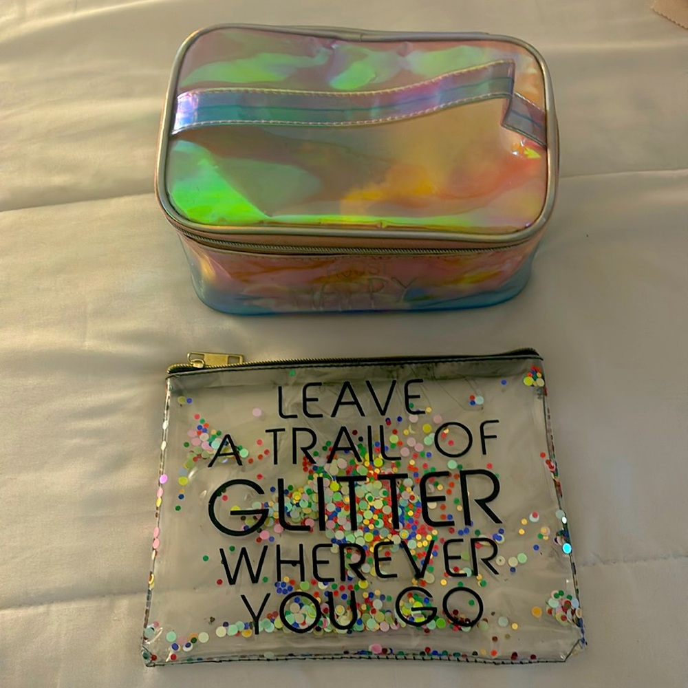 Claire’s girl’s 2 piece bundle makeup/personals pouches